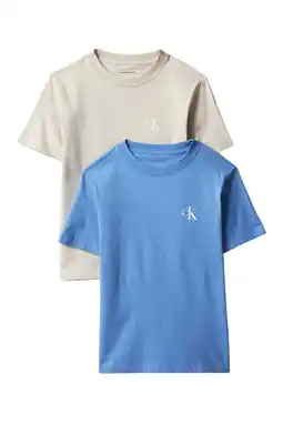 Wehkamp Calvin Klein T-shirt - beige/hemelsblauw (set van 2) aanbieding