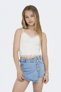 Wehkamp KIDS ONLY GIRL crop top KOGHONEY wit aanbieding