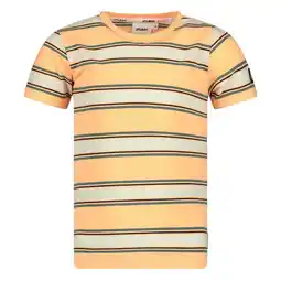 Wehkamp Sturdy gestreept T-shirt Lagoon Legends neon oranje aanbieding