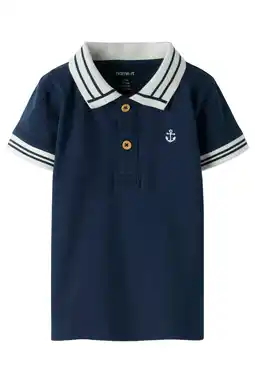Wehkamp NAME IT BABY polo donkerblauw gebreid aanbieding
