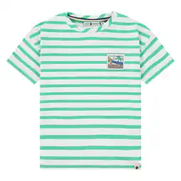 Wehkamp Stains&Stories gestreept T-shirt groen aanbieding
