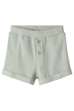 Wehkamp NAME IT BABY regularwaist casual short grijsblauw met textuur aanbieding