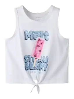 Wehkamp NAME IT KIDS mouwloze top wit aanbieding