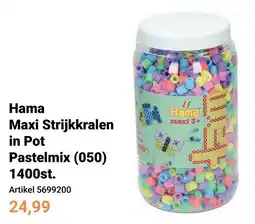 Lobbes Hama Maxi Strijkkralen in Pot Pastelmix (050) aanbieding