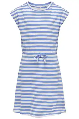 Wehkamp KIDS ONLY MINI gestreepte midi jurk lichtblauw aanbieding