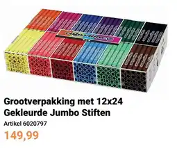 Lobbes colorline Gekleurde Jumbo Stiften aanbieding