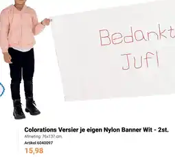 Lobbes Colorations Versier je eigen Nylon Banner Wit aanbieding
