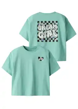 Wehkamp NAME IT KIDS T-shirt met backprint mintgroen aanbieding