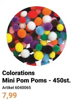 Lobbes Colorations Mini Pom Poms - 450st. aanbieding