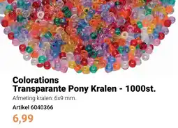 Lobbes Colorations Transparante Pony Kralen aanbieding