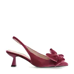 Wehkamp Sacha fluwelen slingback pumps met strik roze aanbieding