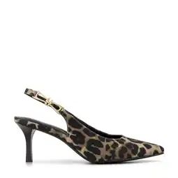 Wehkamp Graceland slingback pumps met panterprint bruin/zwart aanbieding