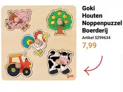 Lobbes Goki Houten Noppenpuzzel Boerderij aanbieding