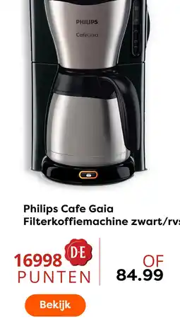 The Read Shop Philips cafe gaia filterkoffiemachine zwart/rvs aanbieding