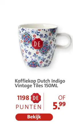 Bruna Koffiekop dutch indigo vintage tiles aanbieding