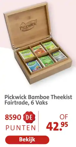 Bruna Pickwick Bamboe Theekist Fairtrade , 6 Vaks aanbieding