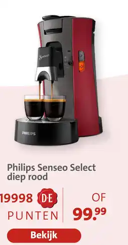 Bruna Philips senseo select diep rood aanbieding