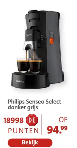 Bruna Philips senseo select donker grijs aanbieding