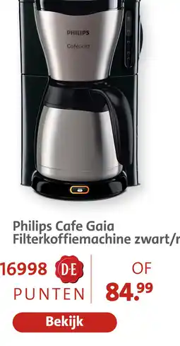 Bruna Philips cafe gaia filterkoffiemachine zwart/rvs aanbieding