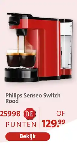 Bruna Philips senseo switch rood aanbieding