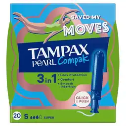 Kruidvat Tampax Pearl Compak Super Tampons aanbieding