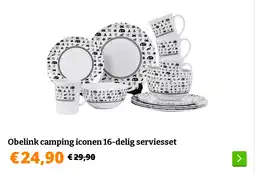 Obelink Obelink camping iconen 16-delig serviesset aanbieding