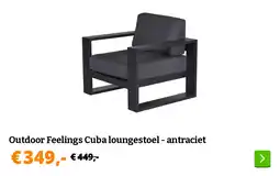 Obelink Outdoor Feelings Cuba loungestoel - antraciet aanbieding