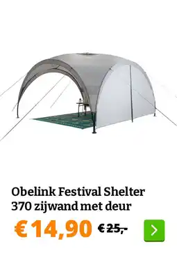 Obelink Obelink Festival Shelter 370 zijwand met deur aanbieding