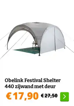 Obelink Obelink Festival Shelter 440 zijwand met deur aanbieding