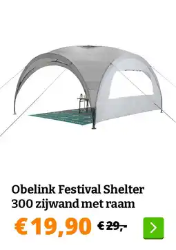 Obelink Obelink Festival Shelter 300 zijwand met raam aanbieding