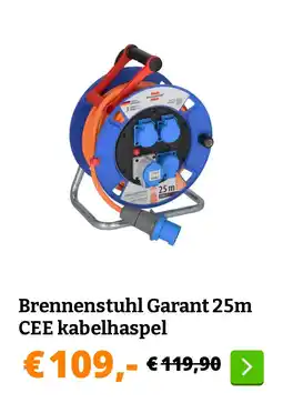 Obelink Brennenstuhl Garant 25m CEE kabelhaspel aanbieding