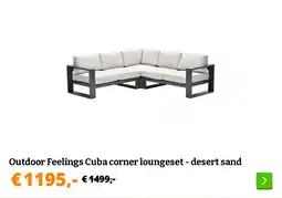 Obelink Outdoor Feelings Cuba corner loungeset - desert sand aanbieding