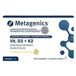 Holland & Barrett Metagenics Vitamine D3 + K2 - 56 kauwtabletten aanbieding