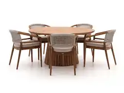 Kees Smit Bellagio Brasimone/Santa Severina ø150cm dining tuinset 6-delig stapelbaar aanbieding