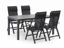Kees Smit Bellagio Avenza/Menzano 160cm dining tuinset 5-delig verstelbaar aanbieding