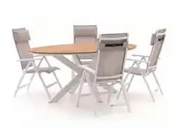 Kees Smit Bellagio Avenza/Fidenza ovaal 180cm dining tuinset 5-delig verstelbaar aanbieding