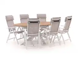 Kees Smit Bellagio Avenza/Fidenza ovaal 220cm dining tuinset 5-delig verstelbaar aanbieding