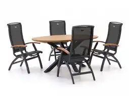 Kees Smit Hartman Da Vinci/Stephanie 200cm dining tuinset 5-delig verstelbaar aanbieding