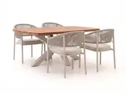 Kees Smit Bellagio Panaro/Induno Deens Ovaal 180cm dining tuinset 5-delig stapelbaar aanbieding