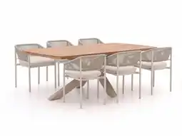 Kees Smit Bellagio Panaro/Induno Deens Ovaal 220cm dining tuinset 7-delig stapelbaar aanbieding