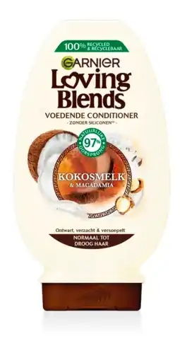 De Online Drogist Garnier Loving Blends Kokosmelk & Macadamia Conditioner 250ML aanbieding