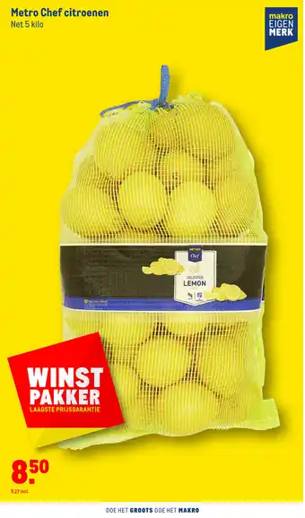 Makro Metro Chef citroenen net 5 kilo aanbieding