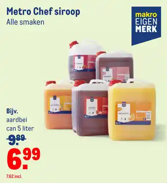 Makro Metro chef siroop 5L aanbieding