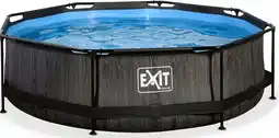 Bol.com EXIT Black Wood zwembad ø360x76cm met filterpomp - zwart aanbieding
