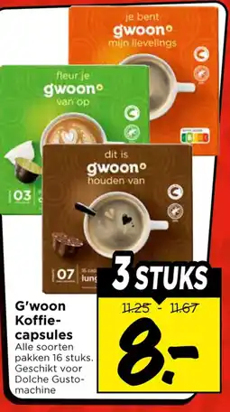 Vomar Voordeelmarkt G’woon Koffie-capsules aanbieding