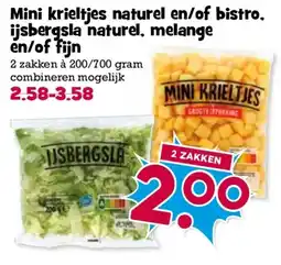Boon`s Markt Mini krieltjes en ijsbergsbla aanbieding