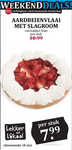 Boon`s Markt Aardbeienvlaai met slagroom aanbieding