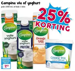 Boon`s Markt Campina vla of yoghurt aanbieding