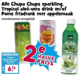 Boon`s Markt Chupa Chups sparkling, Tropical aloë-vera drink en/of Poms frisdrank met appelsmaak aanbieding