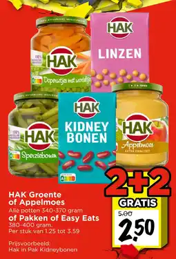 Vomar Voordeelmarkt Alle HAK Groente of Appelmoes aanbieding